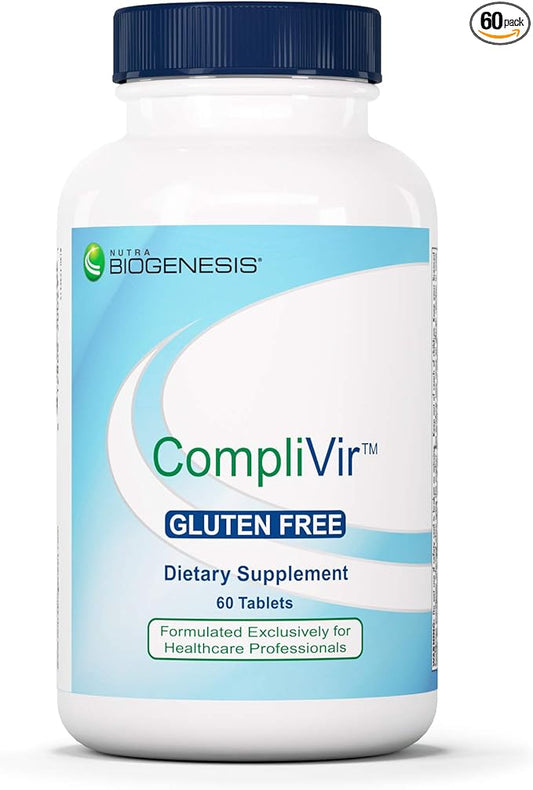 Nutra Biogenesis CompliVir - Monolaurin and Zinc Supplement for Men and Women, Immune Support for Adults with Vitamin C, Olive Leaf Extract, and Elderberry - 60 Tablets