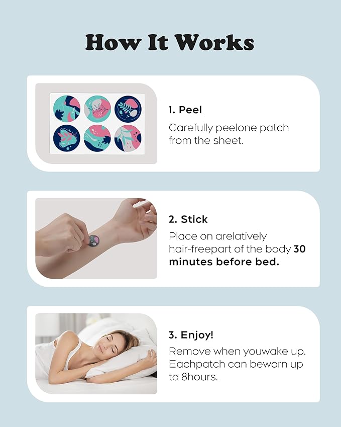 Sleep Patches, 30 Pack Upgraded Deep Sleep Patches for Adults, All Natural Deep Patch, for Men and Women, Cruelty Free Water Resistant Patch That Last All Night