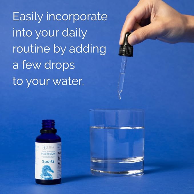 Oriel Liquid Magnesium Drops for Sports, Rapid Absorption, Free Ion Magnesium, Minerals and 78 Trace Elements, Supports Normal Electrolyte Balance, Performance, Endurance, Recovery, 30ml 30-Day Supply