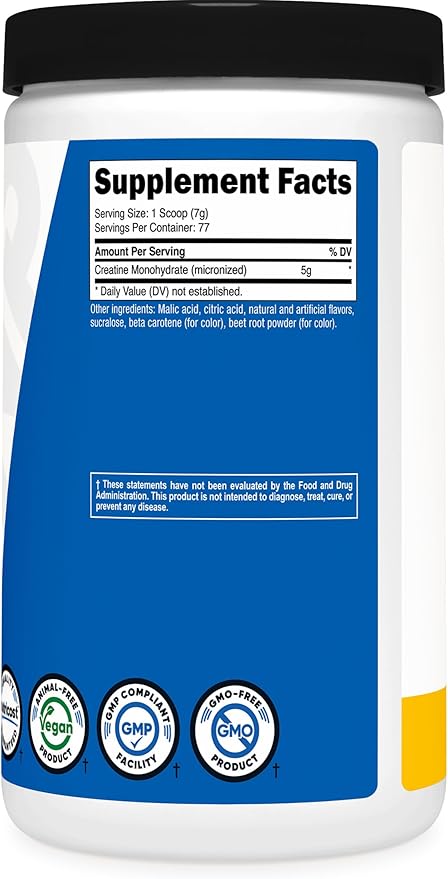 Nutricost Creatine Monohydrate Powder (Pineapple Mango, 500 Gram) - Micronized Creatine Supplement - Vegan, Non-GMO, Gluten Free