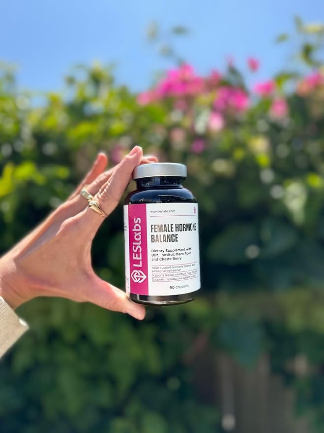 LES Labs Female Hormone Balance Supplement – Hormone Support for Women with Inositol, DIM, Vitex, Chaste Tree, Vitamin B6 & Folate – Menstrual Cycle & Fertility Support – 90 Capsules – Non-GMO