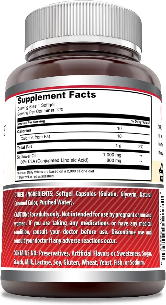 Amazing Formulas CLA 1000mg 120 Softgels Supplements | Conjugated Linoleic Acid | Non-GMO | Gluten Free