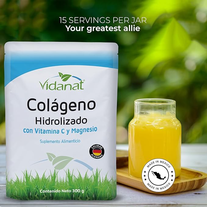 Vidanat Pure Hydrolyzed Collagen with Vitamin C & Magnesium – Supports Skin, Hair, Nails & Joint Health – High-Absorption Protein Powder – 300g (Pack of 1)