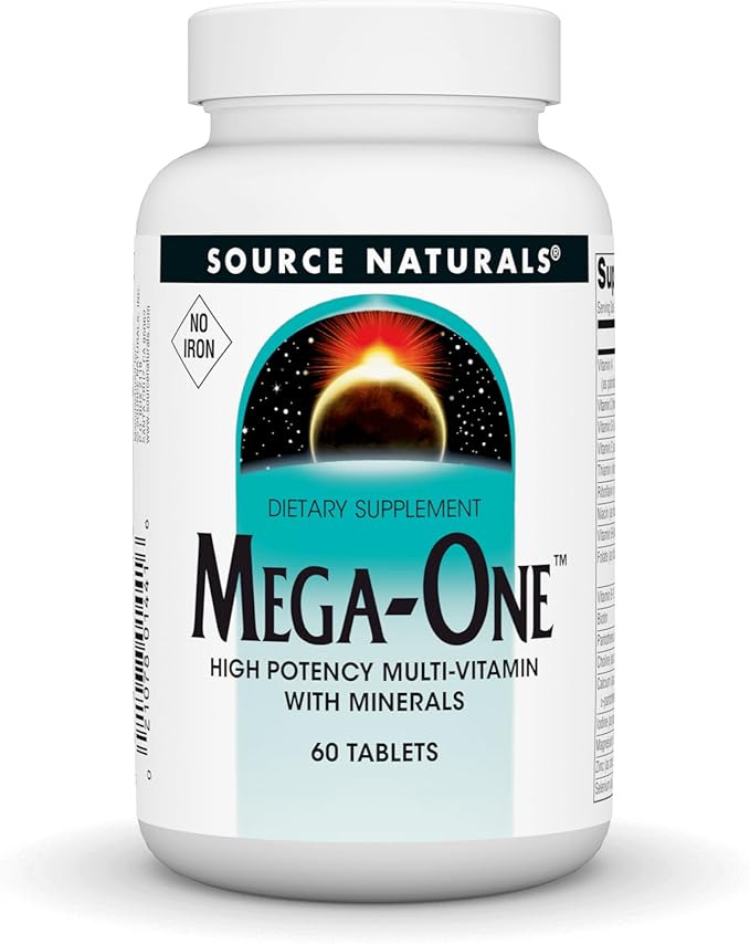 Source Naturals Mega-One Multiple No Iron Tablet, 60 Count