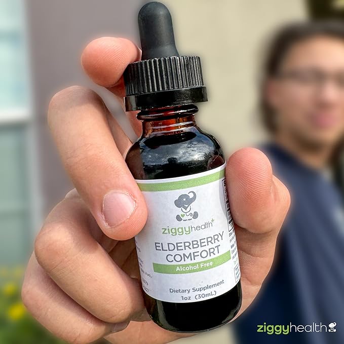 Organic Elderberry Tincture - Elderberry Extract - Liquid Elderberry Drops, Immune Support, Respiratory Support & Defense, 1oz - Ziggy Health