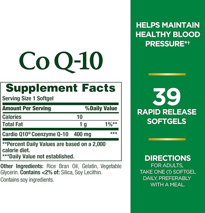 Natures Bounty Co Q-10 400mg, 39 Rapid Release Softgels