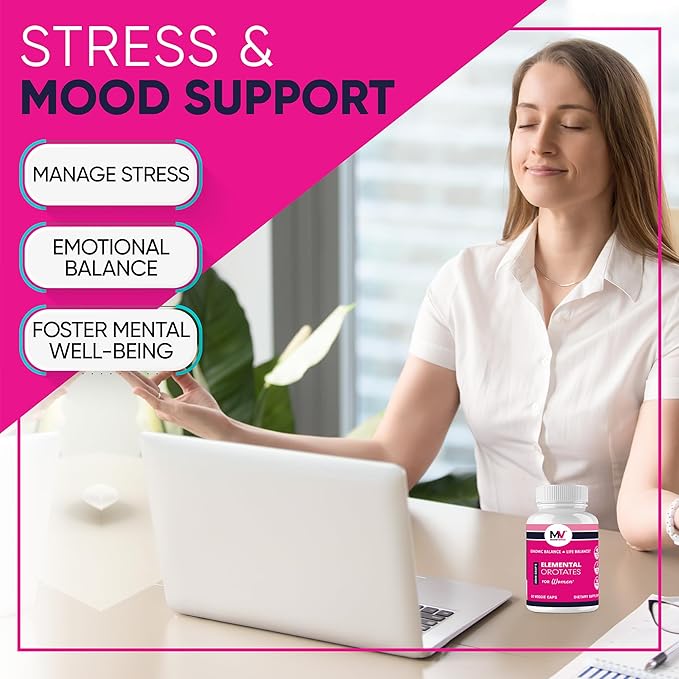 MARS VENUS Stress Relief Supplement with Lithium Orotate Ashwagandha Saffron Berberine Rhodiola Bacopa Fulvic Minerals - Elemental Orotates Mood Support Capsules for for Men - 60 Count