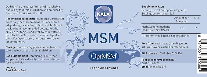 OptiMSM – Pure Methylsulfonylmethane MSM Supplement Powder – Organic, Gluten Free, Non-GMO – Opti MSM Sulfur Crystals/Powder for Kids and Adults