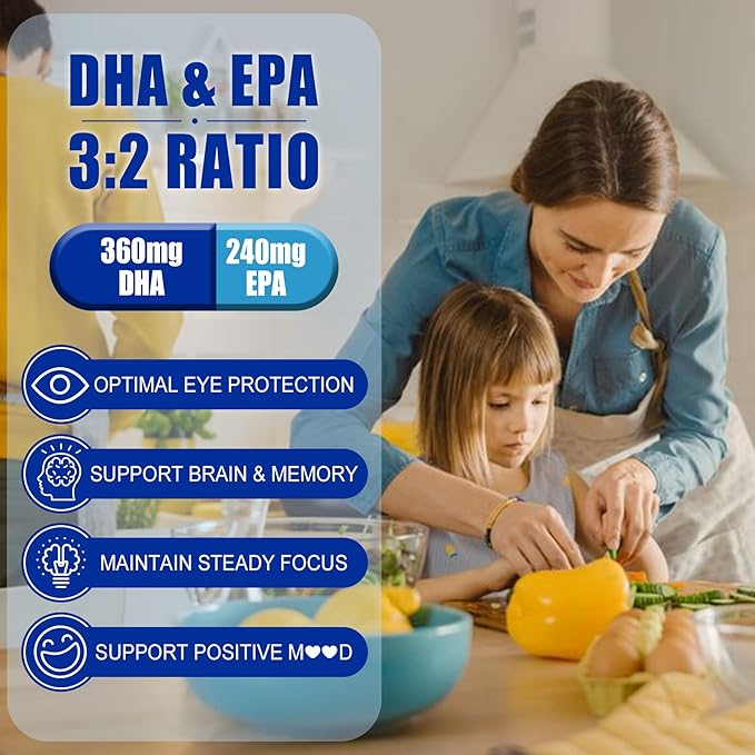 Cod Liver Oil 1000mg Gummies for Adults & Kids, with Vitamin A & D3 - Omega 3 Fish Oil Alternative - DHA 360mg & EPA 240mg for Brain, Bone, Eye & Immune Health, Sugar Free, 120 Cts