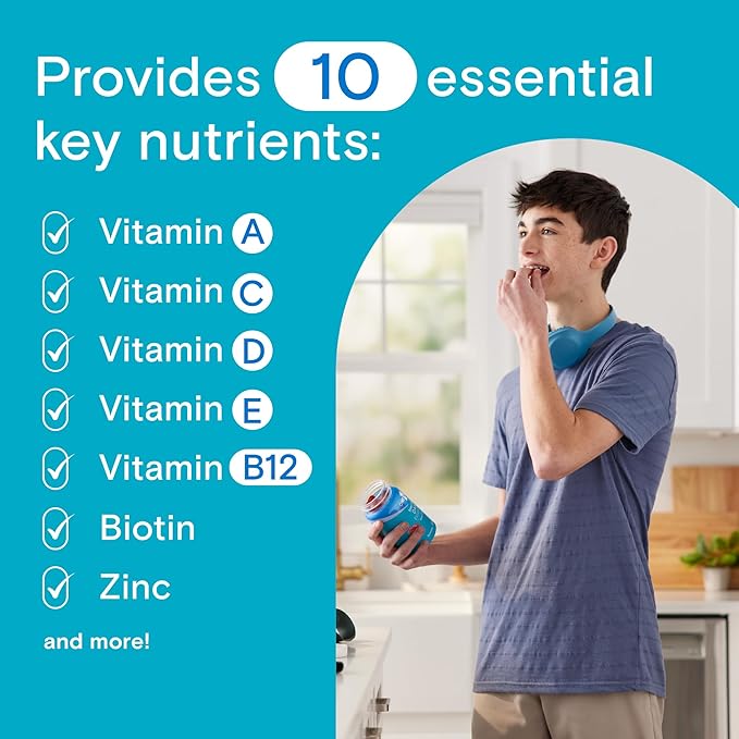 One A Day Teen Boy’s Daily Essentials Multivitamin Gummies, Teen Boy Vitamins with Vitamin C, Vitamin D, Bone Health, Immune Health, Raspberry Natural Flavor, 120 Gummies