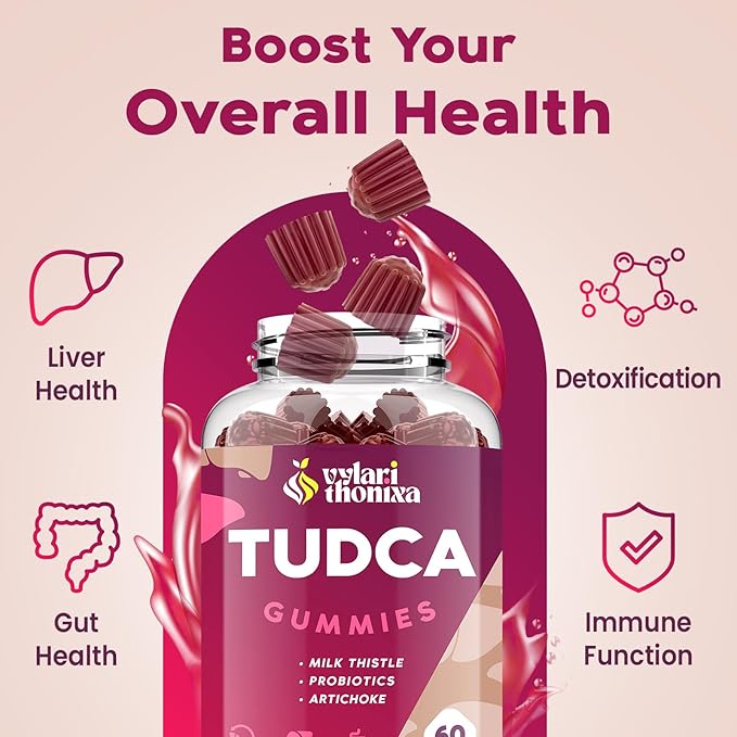 Premium TUDCA Gummy Supplement - 2000mg High-Potency Liver Support, Liver Cleanse Detox & Repair with Milk Thistle, Artichoke Extract, Probiotics, Bile Salts - Vegan, 60 Servings