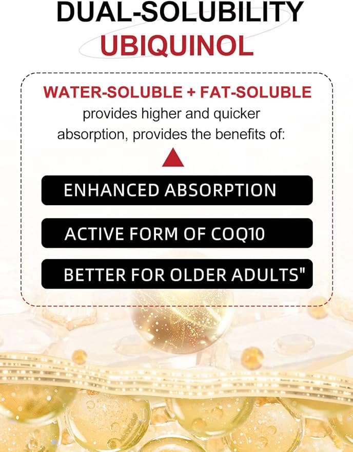 Coq10 400mg Softgels Ubiquinol - Co Q 10 Supplement Coenzyme q10 Cq10 400mg Plus Vitamin E, PQQ, Black Pepper for Heart Health, 115 Counts