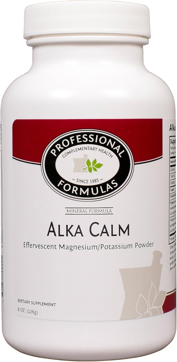 Professional Formulas Alka Calm - Magnesium and Potassium Supplement, Drink Mix Powder - Gluten Free, Vegetarian, & Hypoallergenic, Raspberry Lemon