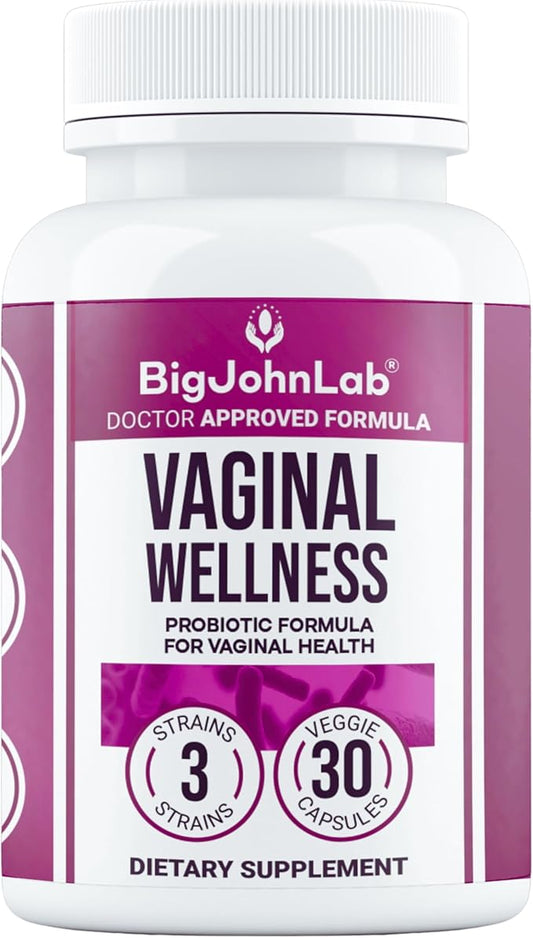BIGJOHNLAB® - Women’s Vaginal Probiotics – PH Balance, Odor Control, Yeast, Microbiome & Feminine Health – 6B CFU, Licorice Root – Clinically Tested for Freshness & Balance – 30 CT