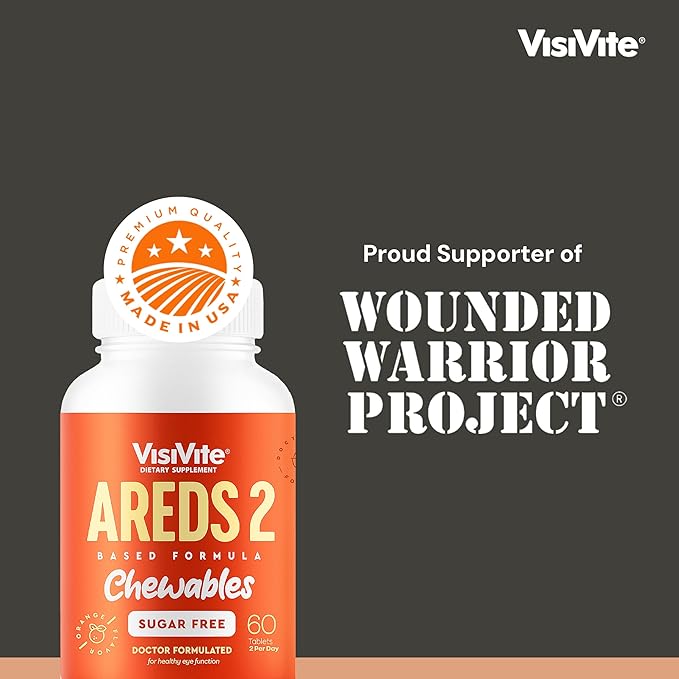 AREDS 2 Sugar-Free Eye Vitamins - Alternative to Lutein Gummies for Eyes - Lutein for Eye Health - Premium Sugar-Free Eye Vitamins - Eye Care Supplements for Adults (Chewable Tablets)