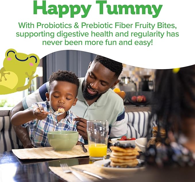 Biostime Kids Prebiotic & Probiotic Gummies (Ages 4+) | Probiotics for Kids | Includes 2 Billion CFU to Support Digestive Health| No added sugar Fruity Bites | Free from Top 9 Allergens |50 Count