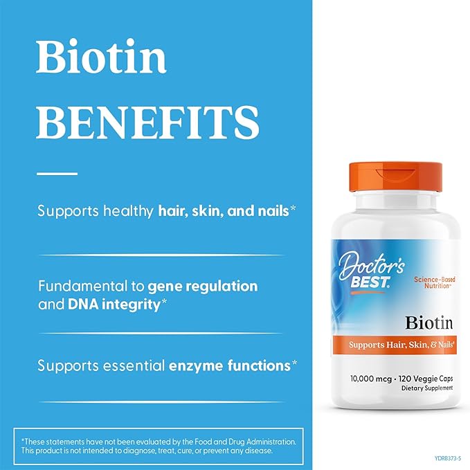 Doctor's Best Biotin to Support Hair, Skin, Nails, 120 Count