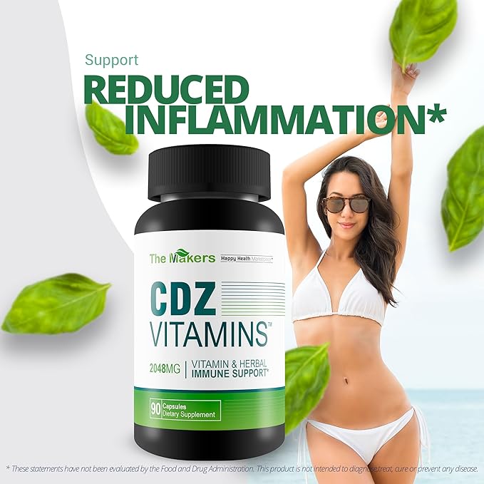 The Makers CDZ Vitamins - Our Best Health Supplement - Vitamin C D Zinc & Herbs - Full Body Health Supplements - Cdz Supplement Vitamin C D and Zinc - Overall Health Support - Full Body Supplements