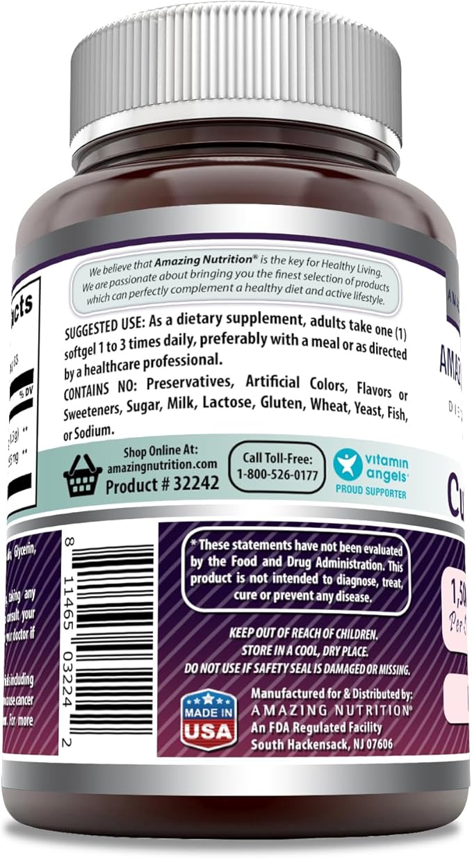 Amazing Formulas Black Currant 1500 Mg Per Serving | 100 Softgels | with GLA (Gamma-Linolenic Acid) | Non-GMO | Gluten Free