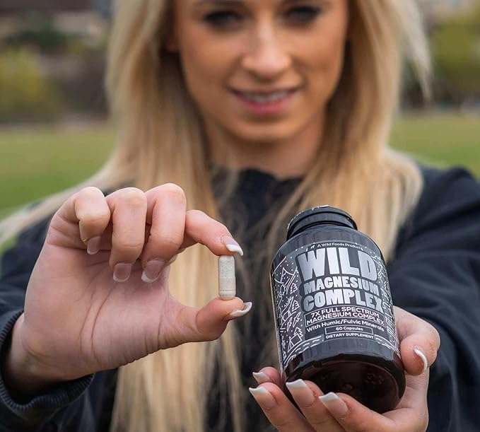 Wild Foods Magnesium Complex Supplement with 7X Forms | High Absorption, Full Spectrum, Easy Digestion | 500mg Glycinate, Bisglycinate, Malate, Orotate, Citrate, Taurate | 90 Capsule (Pack of 2)