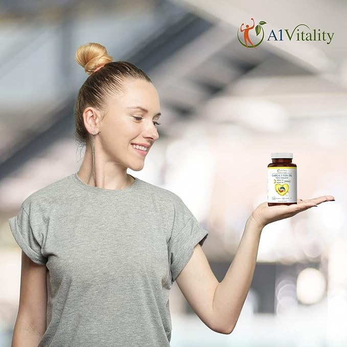 Omega 3 Triple Strength EPA DHA Supplement - 2500mg Lemon Flavored Burpless Fish Oil - High Potency 900mg EPA 600mg DHA Supports Circulation, Brain, Heart, Eye, Skin, Bone & Joints - 120 Softgels
