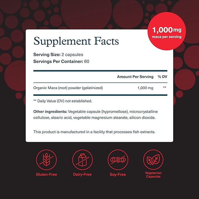 Youtheory Men's Maca - Vegan Maca Supplement for Men - Supports Energy, Stamina & Endurance* - Dairy, Soy & Gluten Free - 120 Vegetable Capsules