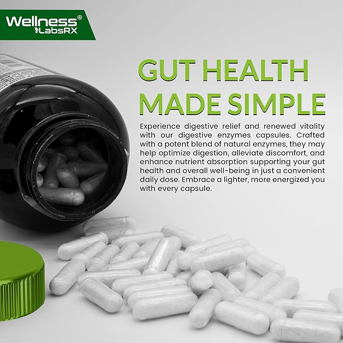 Digestive Enzymes with Probiotics and Prebiotics, 450mg, 5 Billion CFUs - Pure Super Digestion Capsules - Digestive Enzymes for Women & Men Support Digestion & Gut Health - 120 Count (Pack of 2)