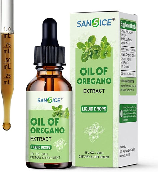 Oil of Oregano Drops, Organic Oregano Oil with Carvacrol, 60% Carvacrol Liquid Supplement for Support Immune Function, Digestive Health & Antioxidant Benefits(1 FL OZ)