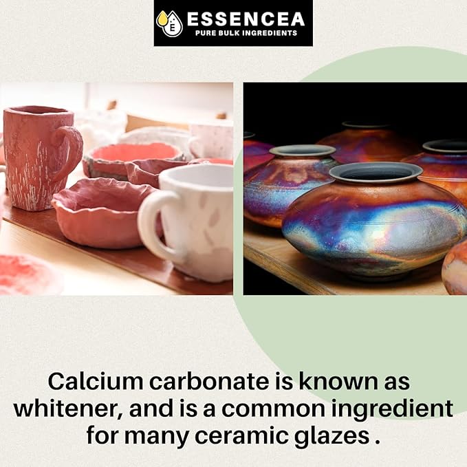 Calcium Carbonate 5lb by Essencea Pure Bulk Ingredients | Calcium Supplement | Chalk Powder | Food Preservative (80 Ounces)