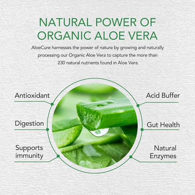 AloeCure Organic Aloe Vera Juice - 12 Bottle Sample Pack - Grape, Lemon, Natural Flavor, 12x500ml
