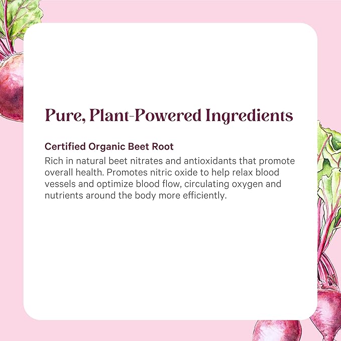 PURE SYNERGY Organic Beet Juice Powder | Pre-Workout Supplement | Organic Beet Root Juice Powder | for Healthy Circulation, Exercise, and Detoxification (6.4 oz.)