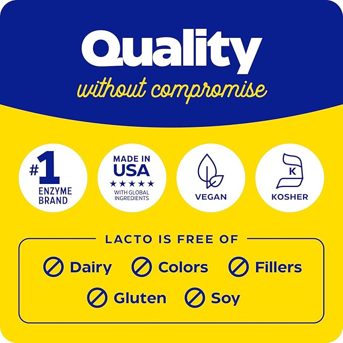 Enzymedica Lacto, Digestive Enzymes for Complete Dairy Digestion, Offers Fast-Acting Gas & Bloating Relief