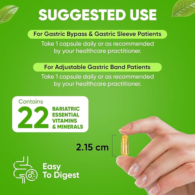 BariSlim Once Daily Bariatric Multivitamin Capsule - 45mg of Iron - Bariatric Vitamin & Supplement for Post Bariatric Surgery Including Gastric Bypass & Gastric Sleeve | 2 Pack (180 Day Supply)