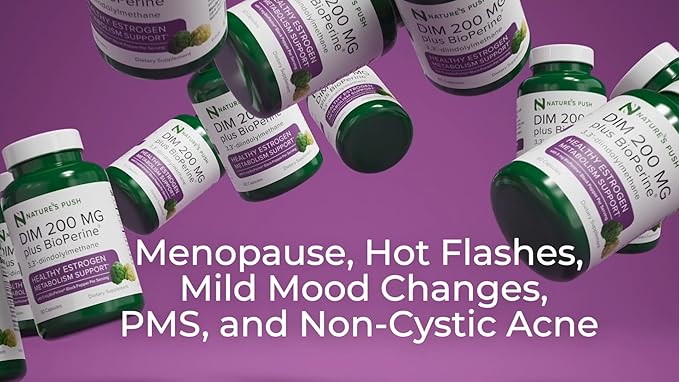 DIM 200mg Estrogen Balance for Women & Men Diindolylmethane Black Pepper for Non-cystic Acne, Hormone Balance, Menopause & Antioxidant Support Vegan Gluten Soy Free Non-GMO USA 2 month supply 60 caps
