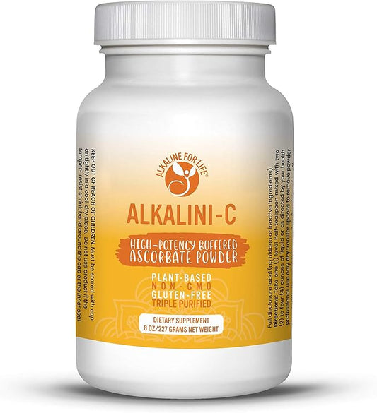 Alkalini-C Vitamin C Powder, Potent Natural L-Ascorbate VIT C Powder, Corn-Free Non-GMO VIT C, Buffered Vitamin C for Enhanced Absorption, 100% Pure Powder Form, Immune Support Supplement 8oz