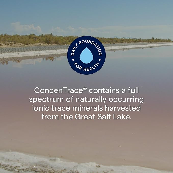 Trace Minerals ConcenTrace Trace Mineral Drops - Liquid Supplement for Bone & Joint Support - Aids Hydration & Electrolyte Restoration - Unflavored, 0.5 fl oz (6 Servings)