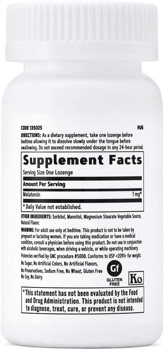 GNC Melatonin 1mg - Cherry, 120 Lozenges, Supports Restful Sleep