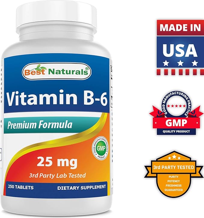 Best Naturals Vitamin B6 25mg 250 Tablets (250 Count (Pack of 3))