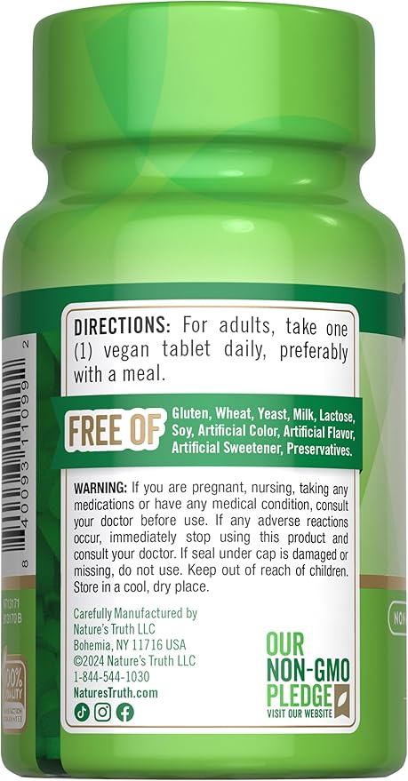 Nature's Truth Vitamin B12 1000 mcg | 75 Timed Release Tablets | Vegan, Non-GMO & Gluten Free Supplement
