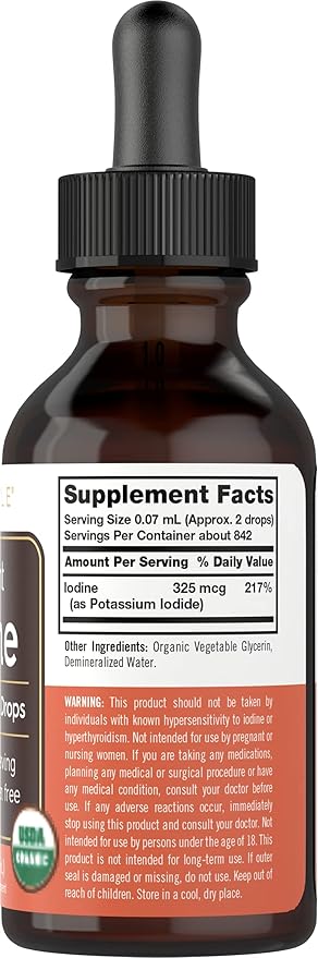 Carlyle Organic Nascent Iodine Liquid Drops | 2 fl oz | Vegan Supplement | Non-GMO, Gluten Free