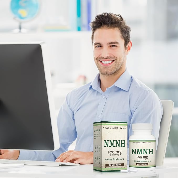 NMNH (NMN Supplement) (Dihydronicotinamide Mononucleotide) 500mg Per Serving, 60 Count (30 Servings), NAD Supplement to Boost NAD+ Levels (Gluten Free, Non-GMO)