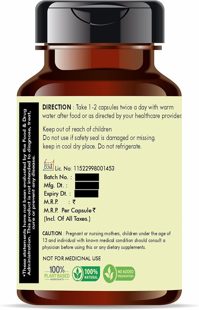 Karela Extract 500mg - 60 Vegetarian Capsules|Momordica Charantia| All Natural | 100% Vegan | Gluten-Free | GMP Certified