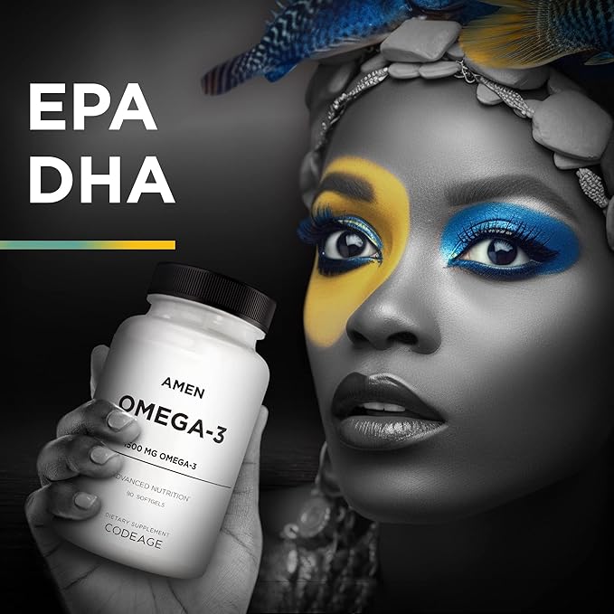 Amen Omega-3 Supplement - 1500mg High-Potency Daily Omega 3 - EPA and DHA Fatty Acids Fish Oil - 45-Day Supply - Fatty Acid Supplements - Fish Oil Pills - Non-GMO - 90 Soft Gels Capsules