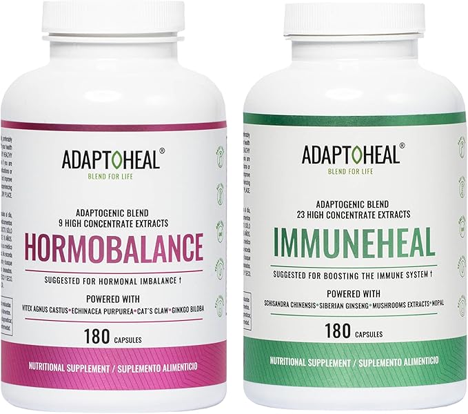 Hormobalance + Immuneheal – Adaptogen Blend (180 Capsules ea.)