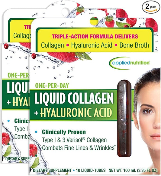 Applied Nutrition Liquid Collagen + Hyaluronic Acid 10 Count (Pack of 2)