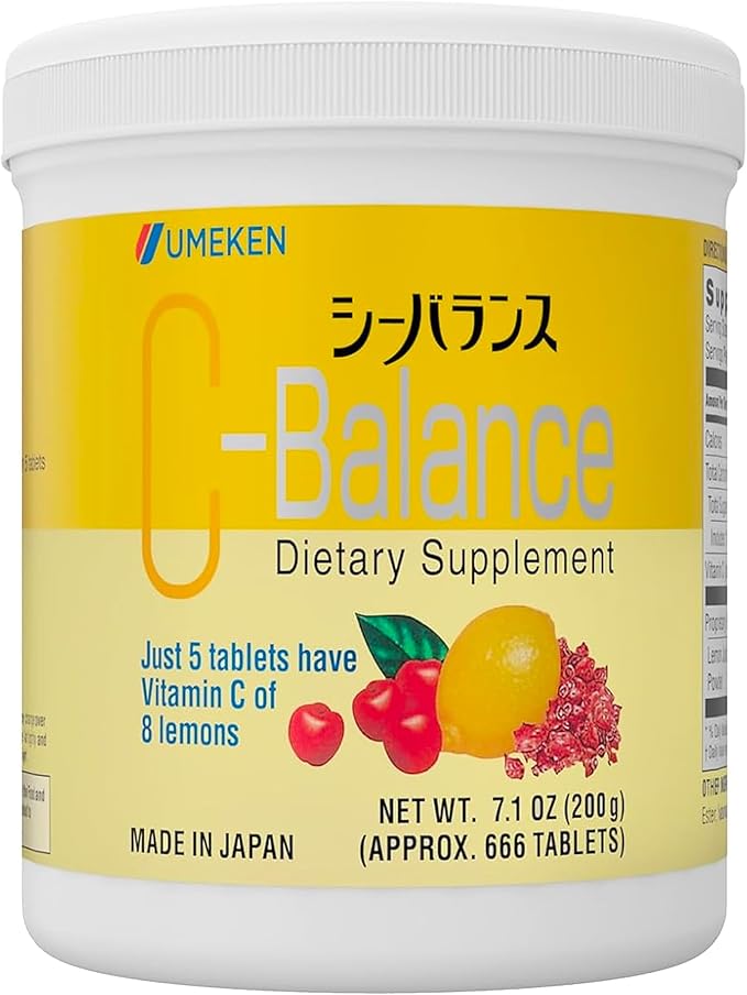 Umeken C-Balance Chewable Vitamin C Supplements, High Potency for Adults & Kids, with Citric Acid and Gamma-linolenic Acid, Vitamin C Chewables, 7.1 Ounce, 200g, 4.5 Months Supply, Pack of 1