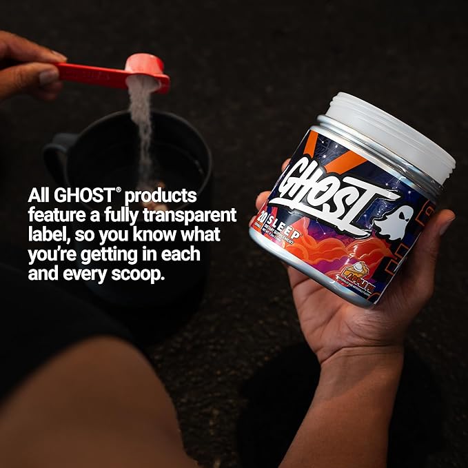 GHOST Sleep Dietary Supplement, Apple Pie - Recovery & Rest with Premium Ingredients Including Melatonin, Colostrum & Ashwagandha - Supports Sleep Quality - Gluten-Free & Sugar-Free