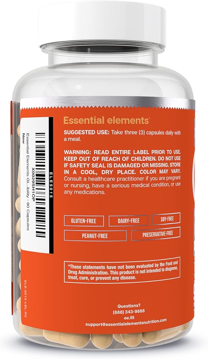 Essential Elements Glucosamine Chondroitin MSM Boswellia Serrata Hyaluronic Acid Supplement Joint Support Antioxidant Supplement for Flexibility - 180 Capsules (2-Pack)