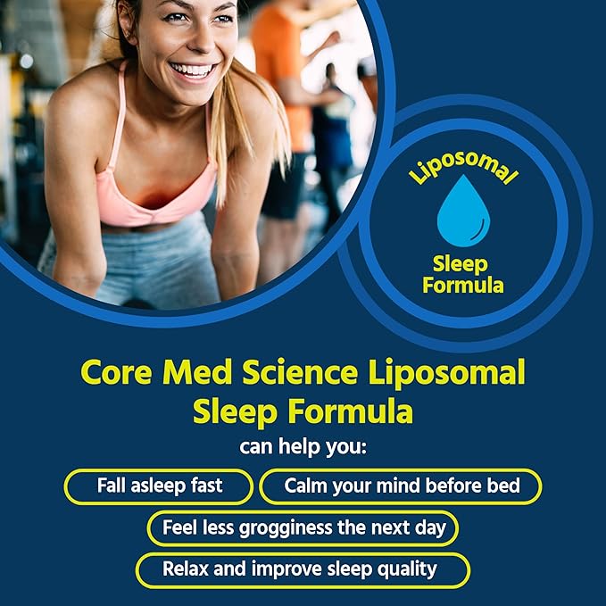 Liposomal Oral Sleep Spray Formula by Core Med Science, 1 Fl Oz - Melatonin Spray for Sleep & Relaxation - Glutathione, Melatonin, & GABA Sleep Aid Spray for Adults - Supports Restful & Quality Sleep