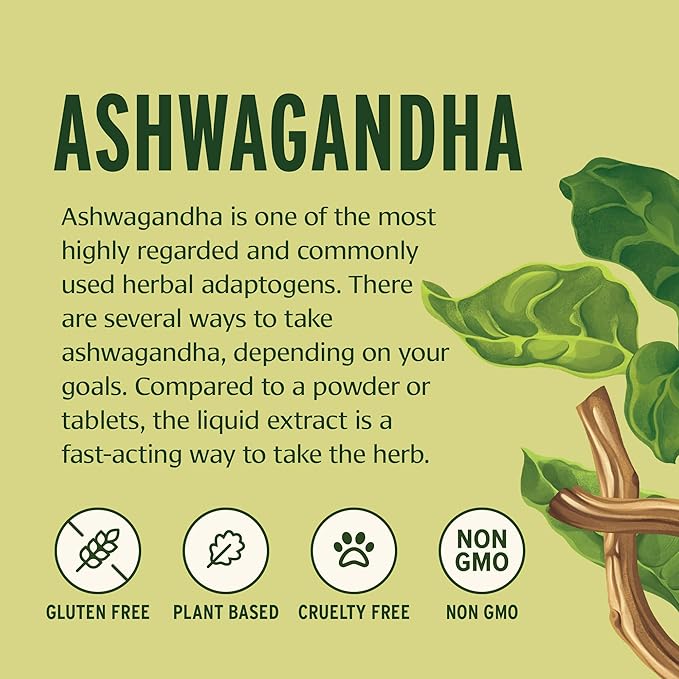 Banyan Botanicals Organic Ashwagandha Liquid Extract – Fast-Acting Herbal Ashwagandha Drops – for Balanced Energy and Calm* – 1 fl oz – Non GMO Sustainably Sourced Vegan